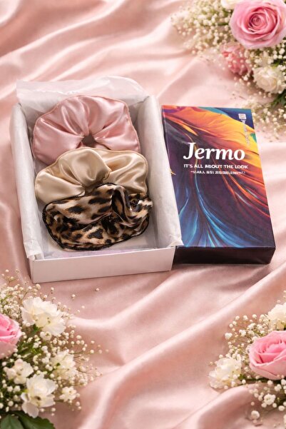 Jermo Women's 3-Piece Satin Hair Rubber Buckle Set