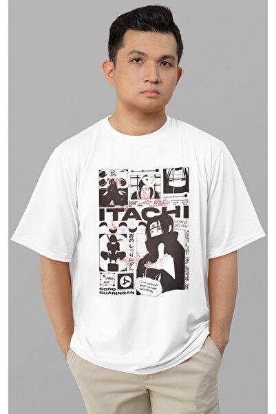SEVBANO Tricou oversize unisex cu imprimeu Itachi Uchiha Naruto, cu tematică ...
