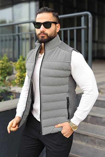 Helen Goods New Season Knitwear Detailed Nova Fabric Men's Puffer Vest