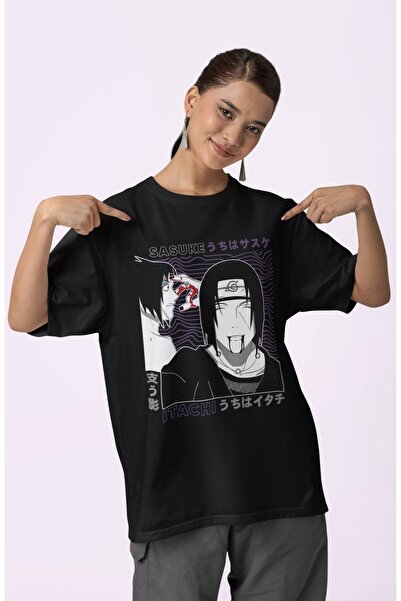 SEVBANO Design Sasuke Itachi Uchiha Printed Unisex Oversize Naruto Anime Seri...