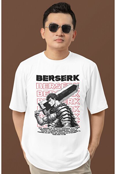 SEVBANO Design Berserk Guts Printed Unisex Oversize Anime Series Character T-...