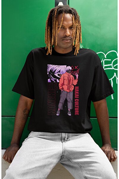 SEVBANO Μπλουζάκι με στάμπα Ken Kaneki Hakai Culture, Unisex, Oversize, με χα...