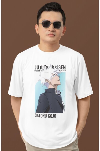 SEVBANO Tricou unisex supradimensionat cu imprimeu Jujutsu Kaisen Gojo Satoru...