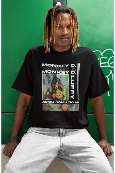 SEVBANO تي شيرت مونكي دي لوفي ون بيس مطبوع عليه شخصية أنمي كبيرة الحجم للجنسين
