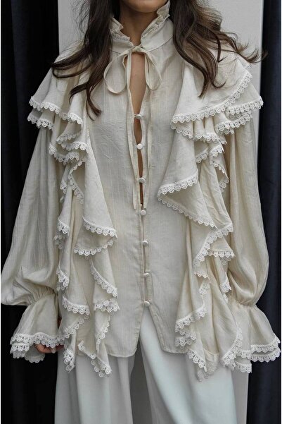 Julidress Premium Shirt with Lace and Tie Detail