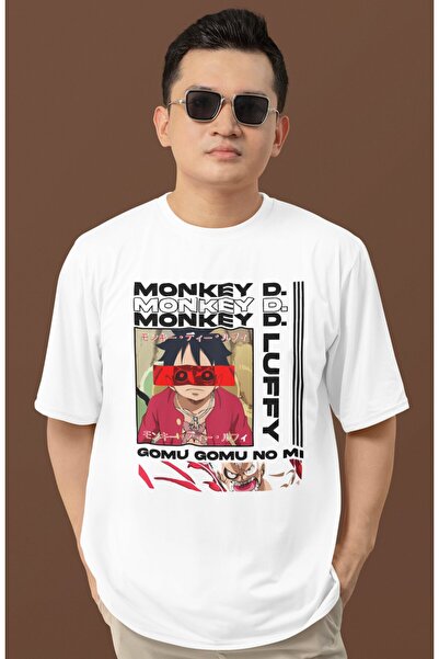 SEVBANO تي شيرت مونكي دي لوفي بتصميم مطبوع للجنسين ذو حجم كبير وشخصيات من مسل...