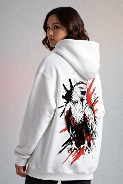 DİVİN Women's Printed Sweatshirt Quality Fabric Oversized Cut