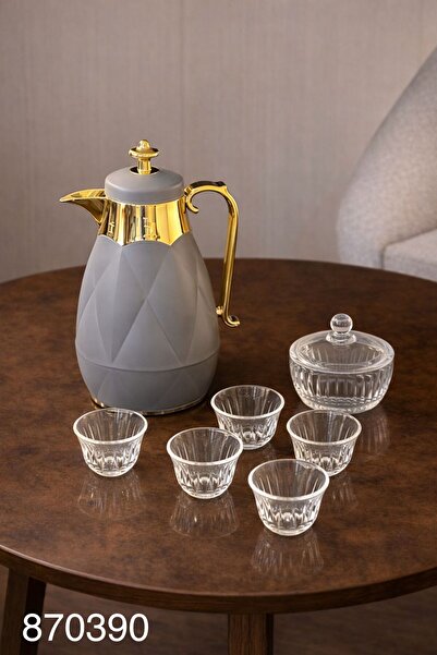 Louvre Luvre thermos with 6 coffee cups and dates