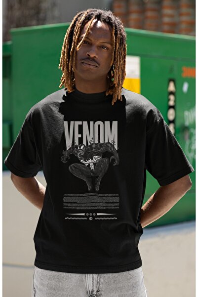 SEVBANO Tricou unisex supradimensionat cu imprimeu Venom, cu erou de film