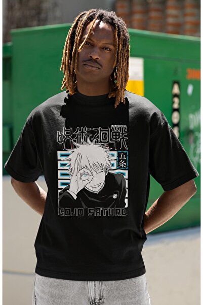 SEVBANO Tricou unisex supradimensionat cu imprimeu Gojo Satoru, cu personajel...