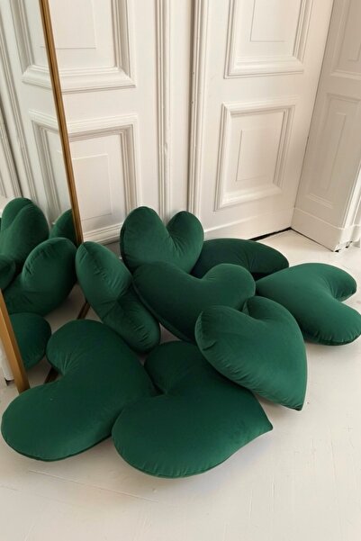 FARCY 1 Piece XXL Size Velvet Fabric Decorative Heart Pillow (60 cm)