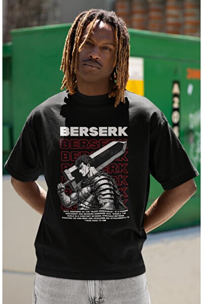 SEVBANO Tricou unisex supradimensionat cu imprimeu Berserk Guts, cu personaje...