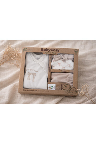 BabyCosy Organic Wear Babycosy 5 Parça Yenidoğan Bebek Seti – %100 Organik Pa...