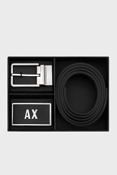 Armani Exchange Genuine Leather Double Buckle Belt Men's Belt Xm000185 Af1195...