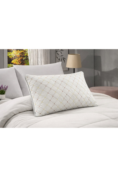 MUK's Embroidered Luxury Air-Conditioned Pillow with Pure Silicone Filling