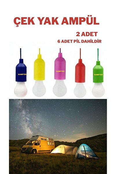 kamptek kamp teknolojisi İpli Çek - Aç Pilli Gece Lambası ve Kamp Aydınlatmas...