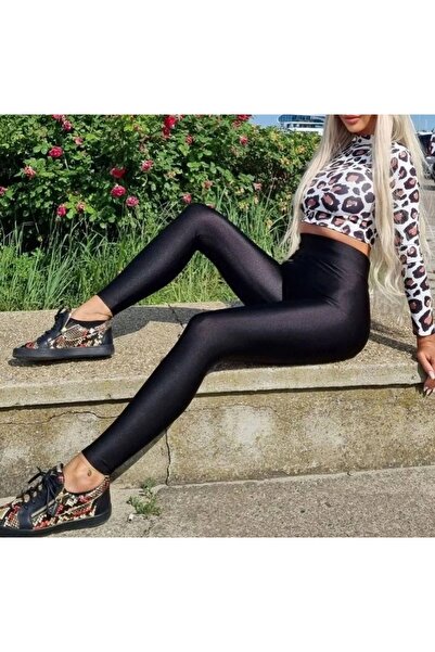 OnlyForYou Colant din lycra lucios cu efect modelator si talia inalta