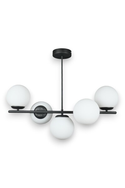 Saatistan Şık Siyah Globe 5'li Avize, Modern Tasarım, Çeşitli Alanlar İçin Pa...