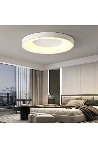 Saatistan Renkli 3 Işık Çember LED Tavan Lambası, Kumandalı, Modern Aydınlatma