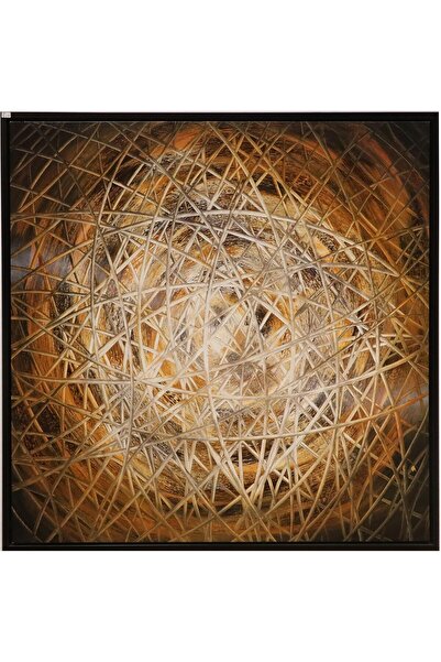 Generic لوحة فنية حديثة بإطار أبيض، مقاس 100×100 سم