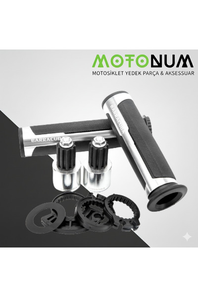 Motonum Arora Freedom 50 Barracuda Elcik Takımı-Silikonlu-Gri-EL08810