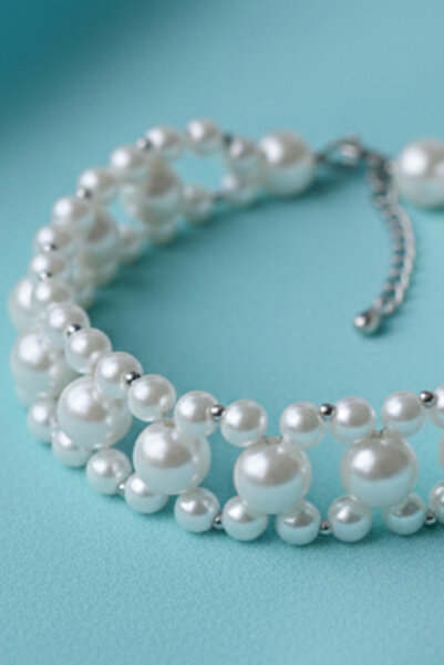 Stoneage قلادة لؤلؤية على شكل طوق