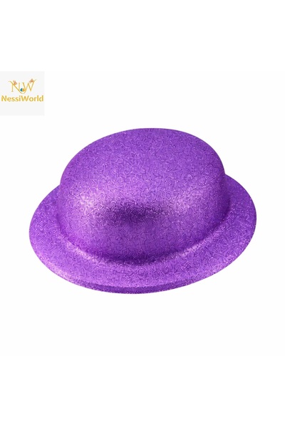DY Purple Glitter Melon Hat |   Thin Plastic Glitter Adult Party Hat