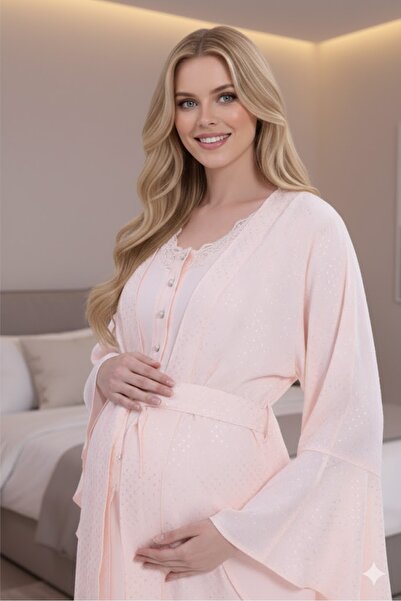 Lohussa New Season Powder Jacquard Summer Special Design Maternity Pajama Set