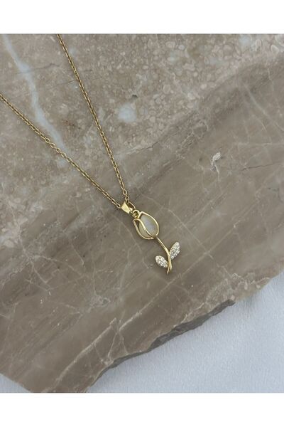 stainless steell Lale Figür Çelik Kolye