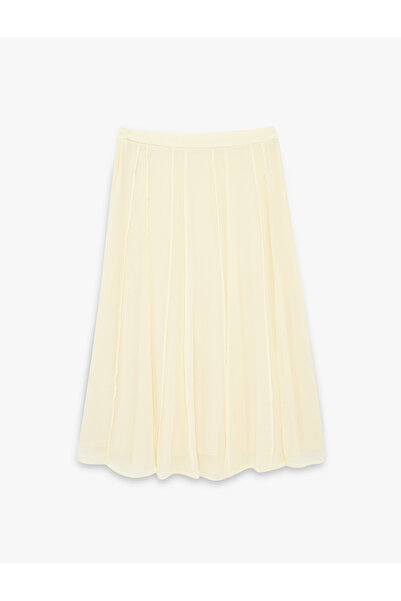 Koton Standard Waist Pleated Midi Chiffon Skirt