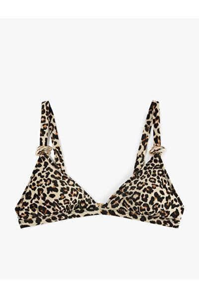 Koton Aksesuar Detaylı Leopar Desenli Bralet Bikini Üstü