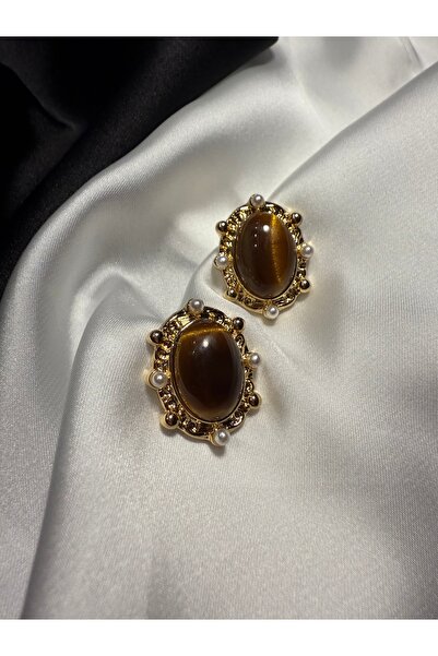 PALICE أقراط عين القطة العتيقة مع اللؤلؤ