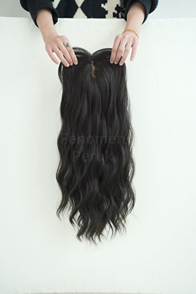 Fenomen Peruk Premium Baby Tepelik - Koyu Kestane Dalgalı - Baby- 21