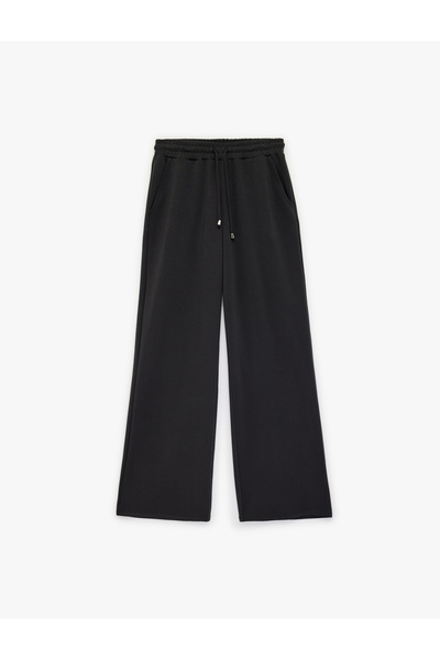 Koton Baggy Leg Modal Sweatpants with Belted Laces and Pockets