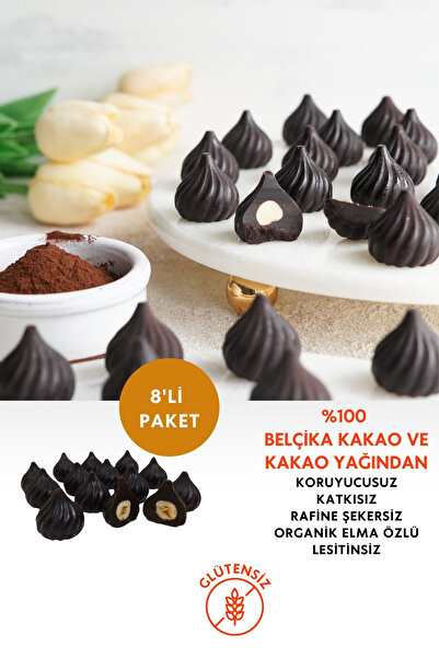 Mikro Herküller Glutensiz Fındıklı Rafine Şekersiz %70 Bitter Belçika Çikolat...