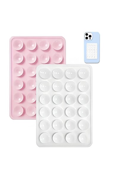 Q Aksesuar Vakumlu Silikon Vantuzlu Yapışkanlı Telefon Tutucu (1 ADET) Pembe ...