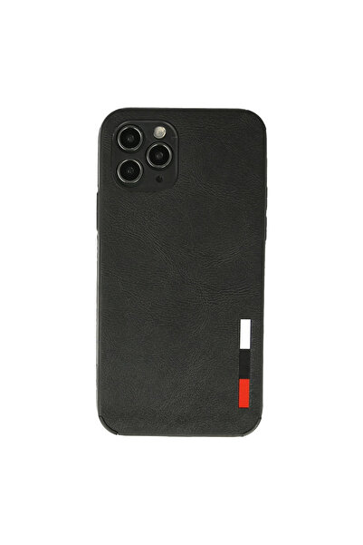 eco port حافظة آيفون 11 برو ماكس من الجلد السيليكوني مع حلقة - أسود