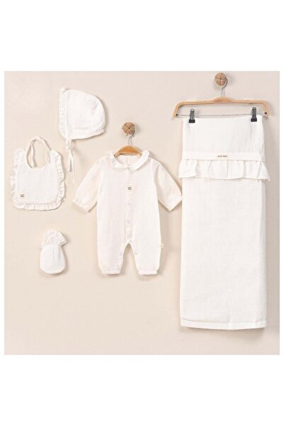 Generic Baby girl 5-piece set – European style (0-3 months) Off-white
