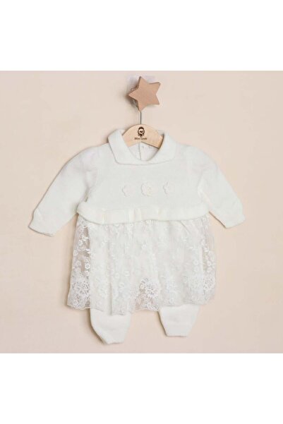 Generic Mini Gentle Girls' Knitted Romper Set - 5 Pieces - 0-3 Months - White