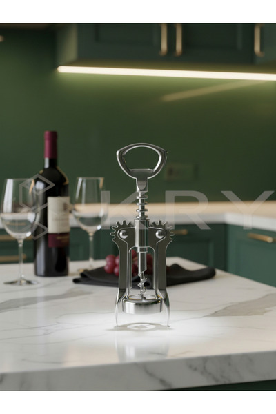 KRY Çelik Tirbuşon – Dayanıklı Profesyonel Şarap Açacağı, Ergonomik Metal Tir...