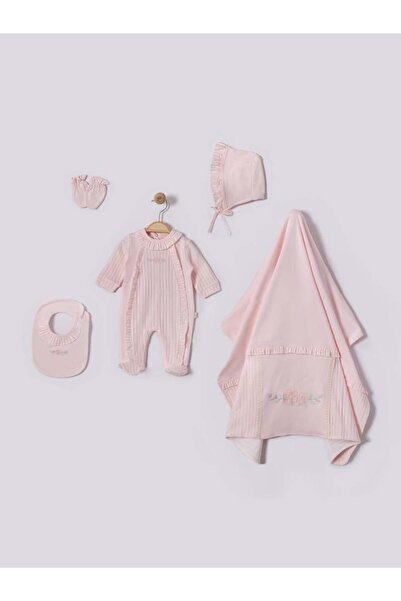Generic Baby girl 5-piece cotton set - pink