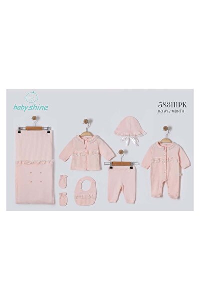 Generic Baby girl 6-piece set, ages 0-3 months - Pink