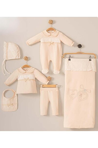 Generic طقم مواليد بناتي 6قطع – ستايل أوروبي (0-3 شهور) لون سومو