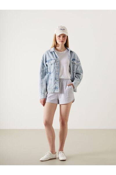 LC Waikiki Lcw Vision Gray Women's Shorts with Elastic Waist