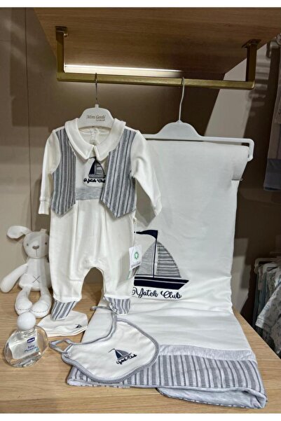 Generic طقم مواليد ولادي 4قطع – ستايل أوروبي (0-3 شهور) ازرق