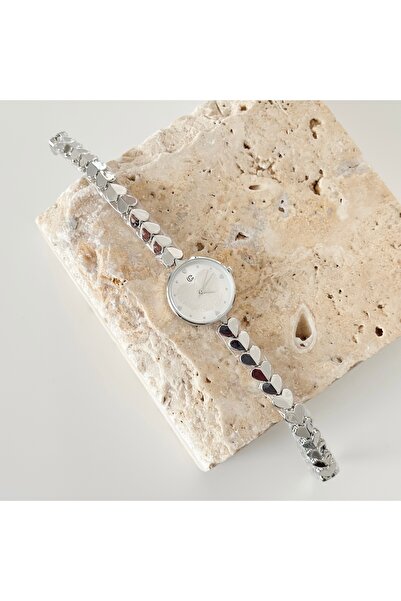 Vesce Atelier Heart Cord Silver Watch White