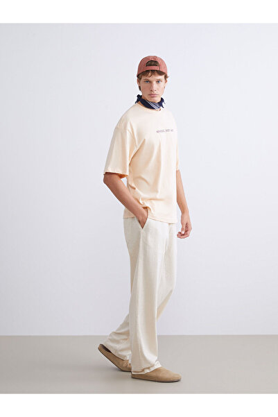 LC Waikiki Ανδρικό παντελόνι Özmarka Νέας Σεζόν με άνετη εφαρμογή και λινή όψη