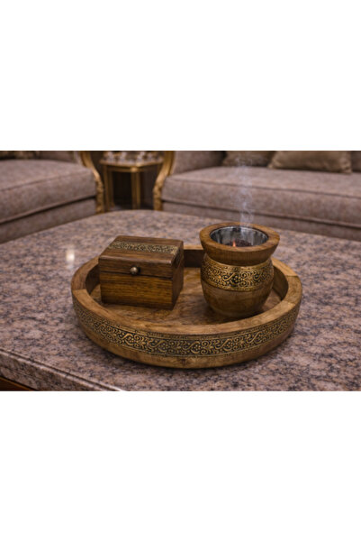 Generic Luxury Indian Wooden Incense Burner Set with Box