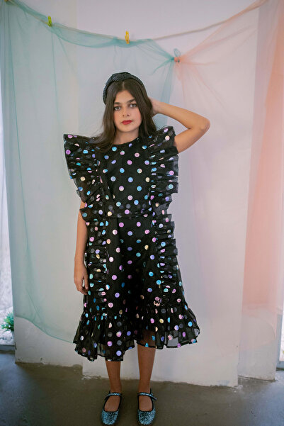 Obaha gold polka dot dress