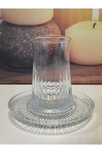 MericLine Müge 6-Piece Glass Tea Plate Tea Plate Coaster-Tg-2023 (1047)